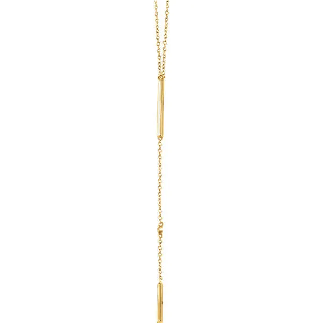 14K Gold .06 CTW Diamond Bar 16-18" Necklace