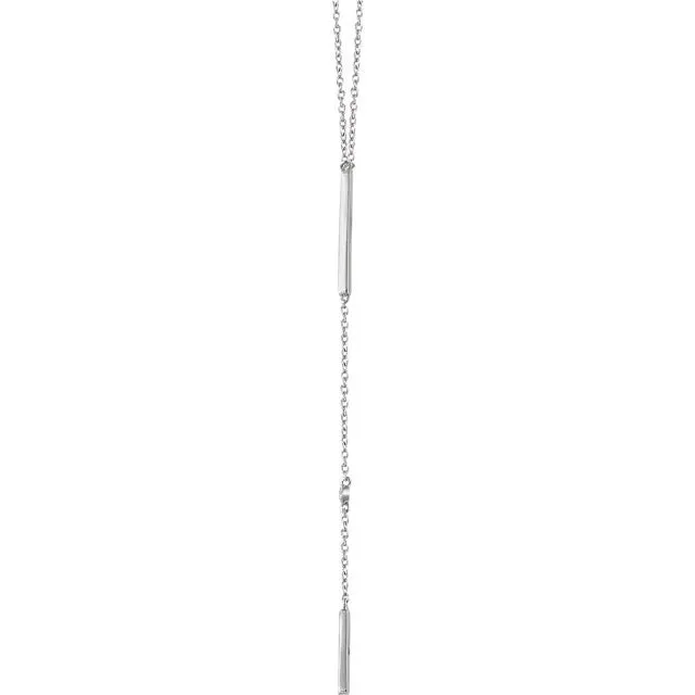 14K Gold .06 CTW Diamond Bar 16-18" Necklace