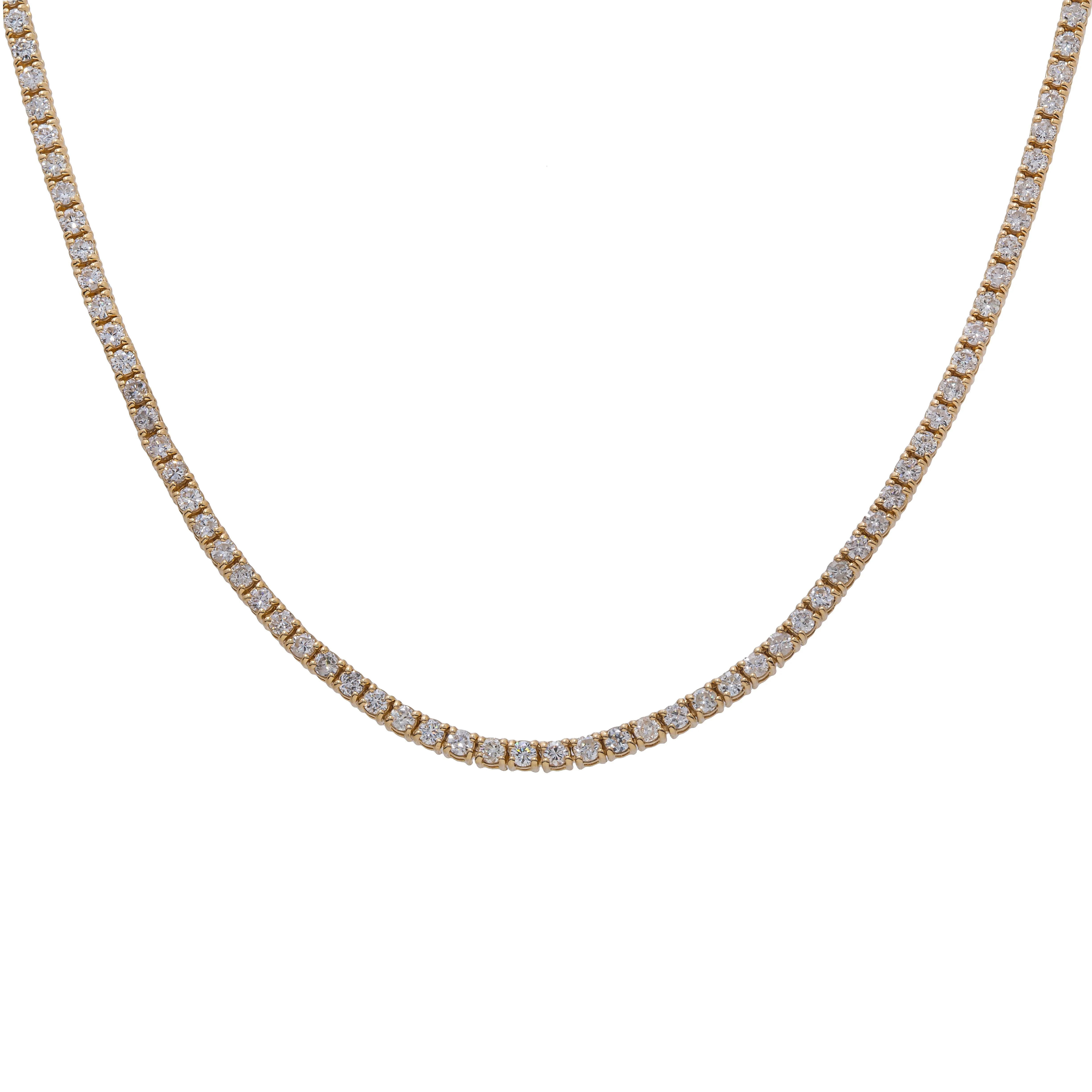 14k Gold Lab Diamond Tennis Chain 3 MM 13.9 CTW