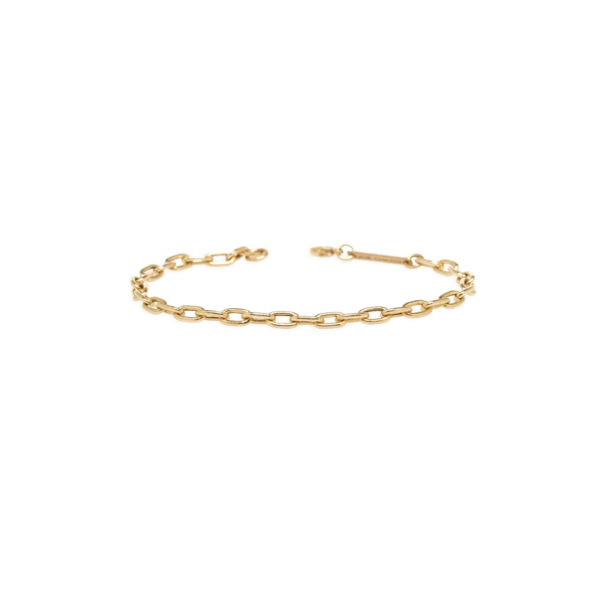 14k gold medium square link chain bracelet