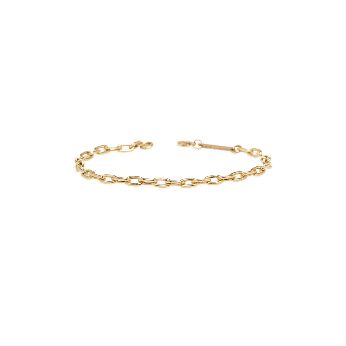14k gold medium square link chain bracelet