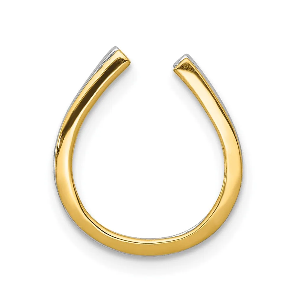 14k Rhodium .155ct Diamond Horseshoe Necklace