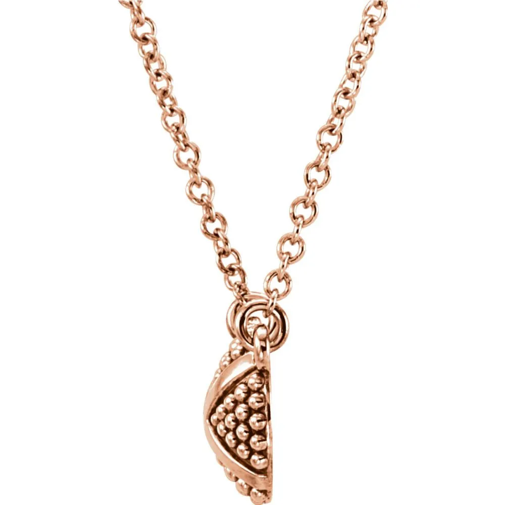 14k Rose Gold Granulated X 18" Necklace