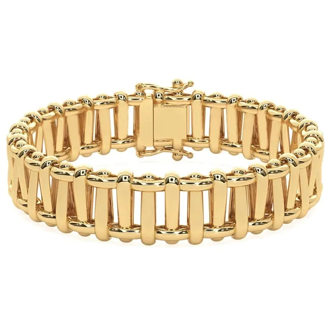 14k Solid Yellow Gold Designer Rollo Bracelet (32.0.gr.tw)
