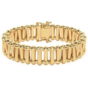 14k Solid Yellow Gold Designer Rollo Bracelet (32.0.gr.tw)