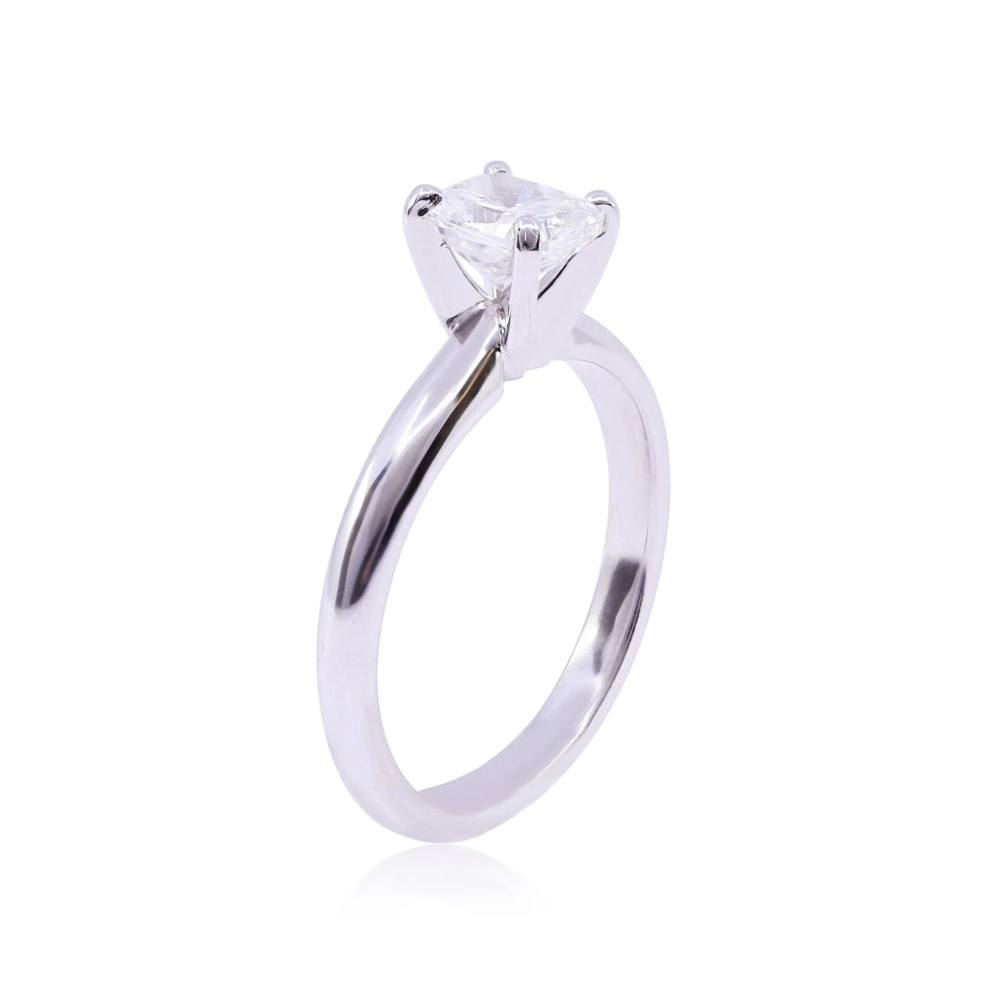 14K White Gold 1.00-Carat Cushion Cut Diamond Engagement Ring