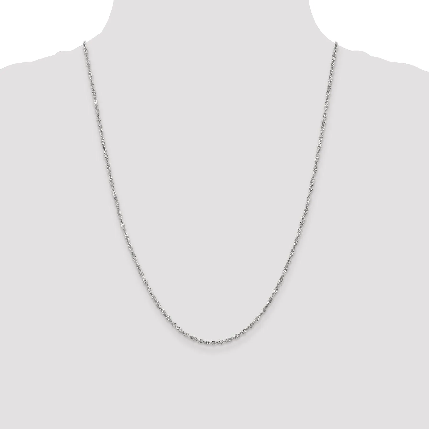 14K White Gold 1.6 mm Singapore Chain