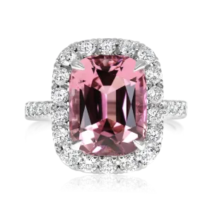 14K White Gold Pink Tourmaline And Diamond Ring (7.54ctw)