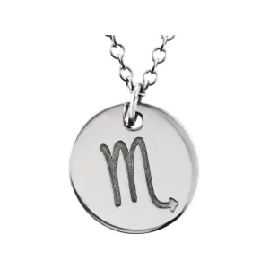 14k White Gold Scorpio Zodiac Necklace