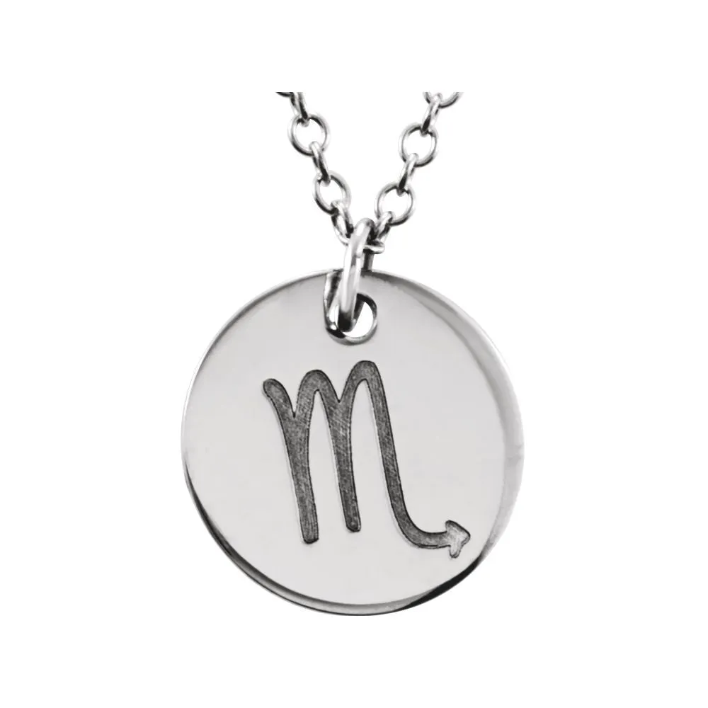 14k White Gold Scorpio Zodiac Necklace