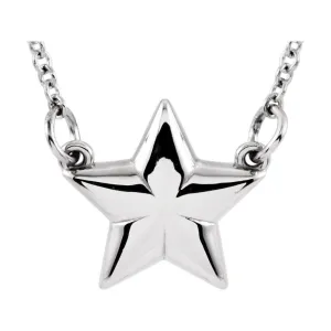 14k White Gold Star 18" Necklace