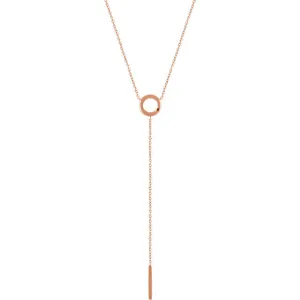 14K Yellow Circle & Bar "Y" 16-18" Necklace