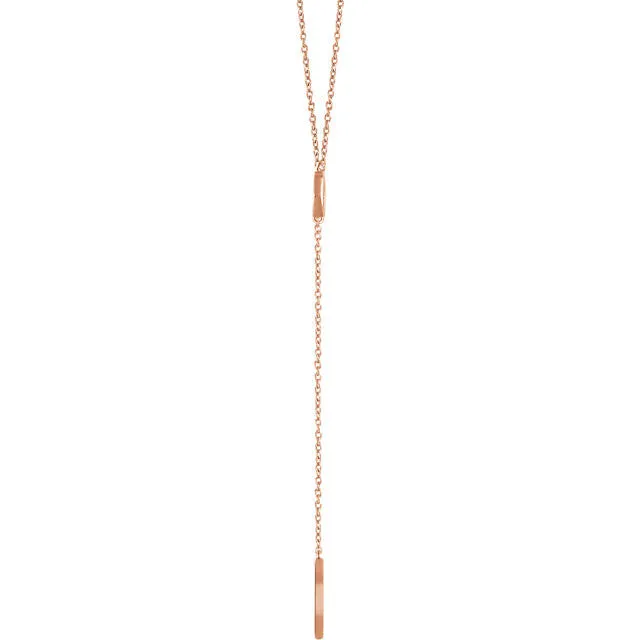 14K Yellow Circle & Bar "Y" 16-18" Necklace