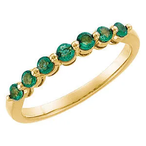 14k Yellow Gold Emerald Anniversary Band Size 7