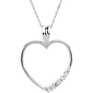 14k Yellow Gold Journey Diamond Heart Necklace