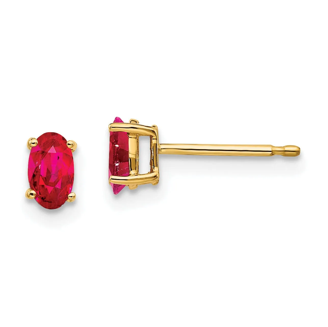 14k Yellow Gold Ruby Earrings