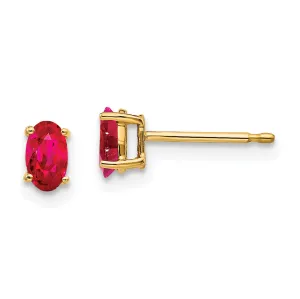 14k Yellow Gold Ruby Earrings