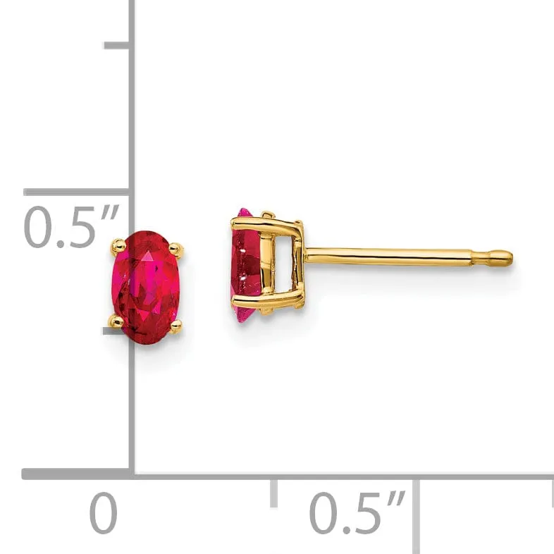 14k Yellow Gold Ruby Earrings