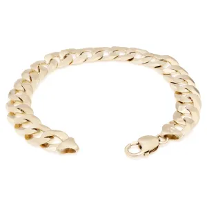 14k Yellow Gold Solid Flat Cuban Curb Link Chain Bracelet 8" 9mm 17 grams