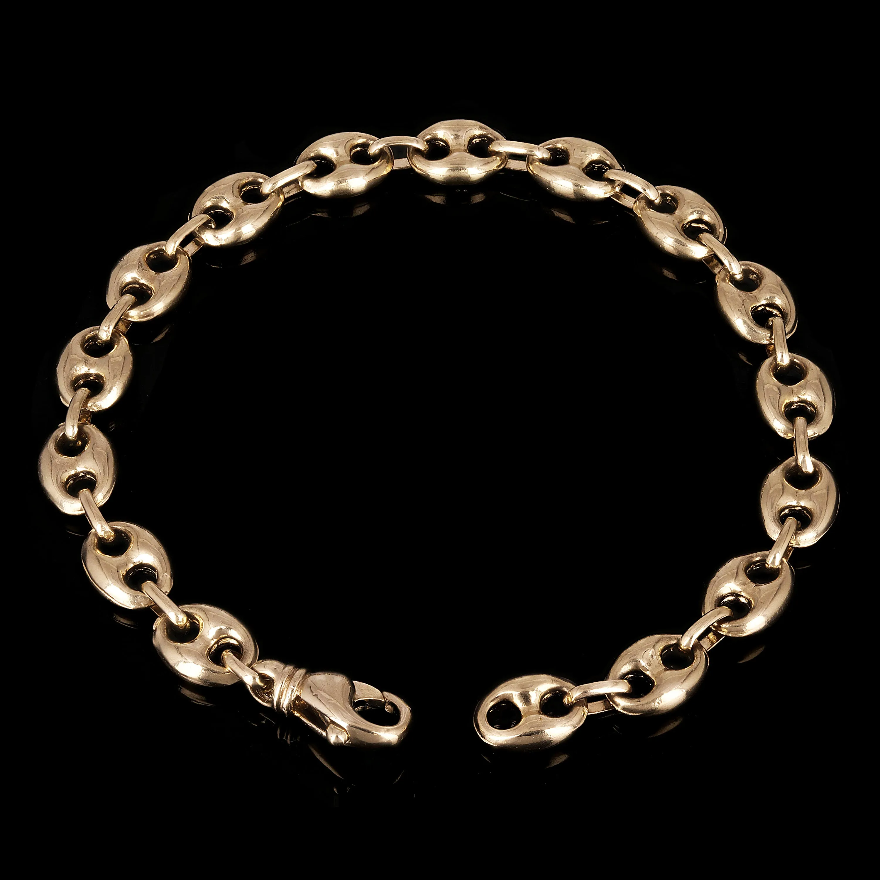 14k Yellow Gold Solid Gucci Mariner Link Chain Bracelet 7"  9.5" 8.8mm