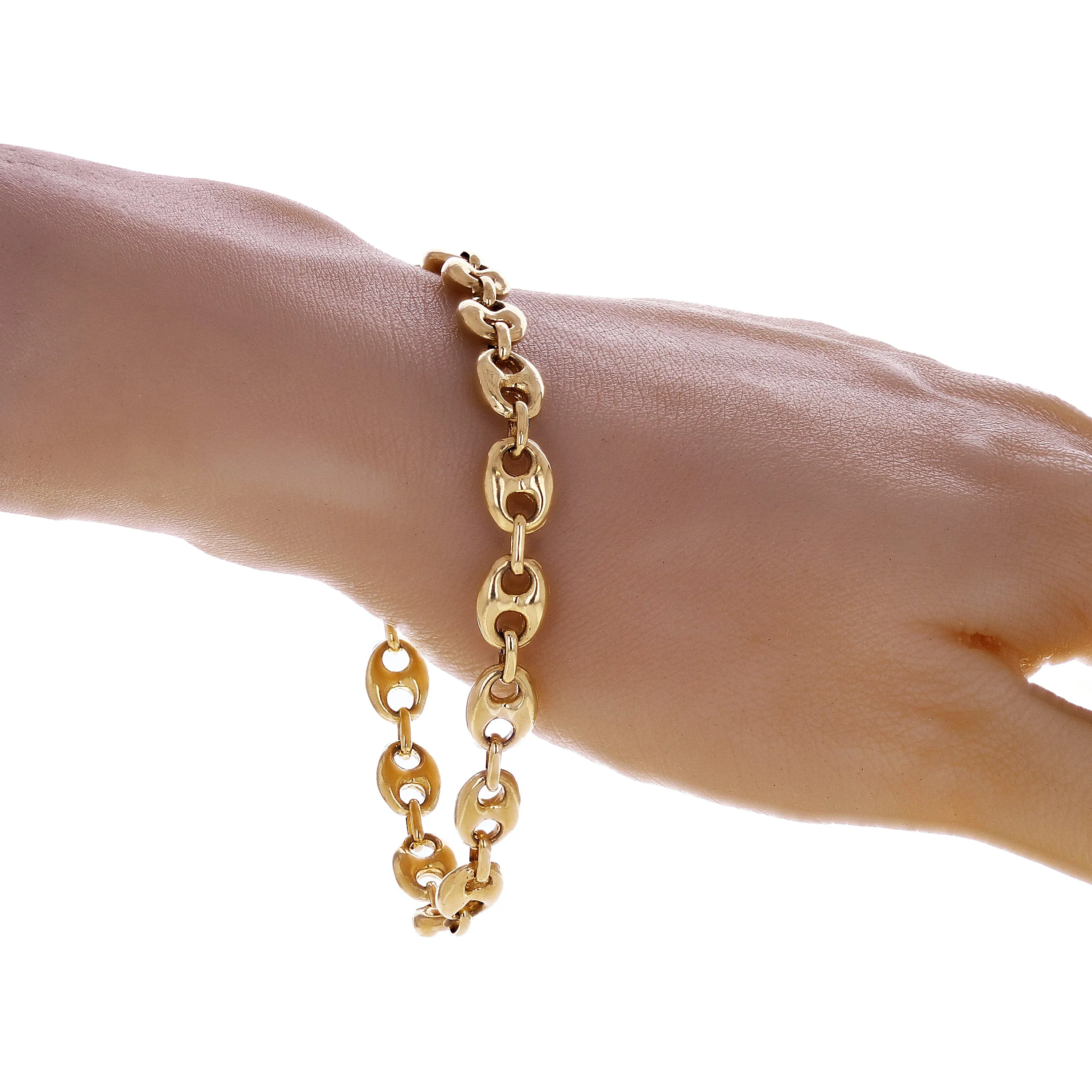 14k Yellow Gold Solid Gucci Mariner Link Chain Bracelet 7"  9.5" 8.8mm