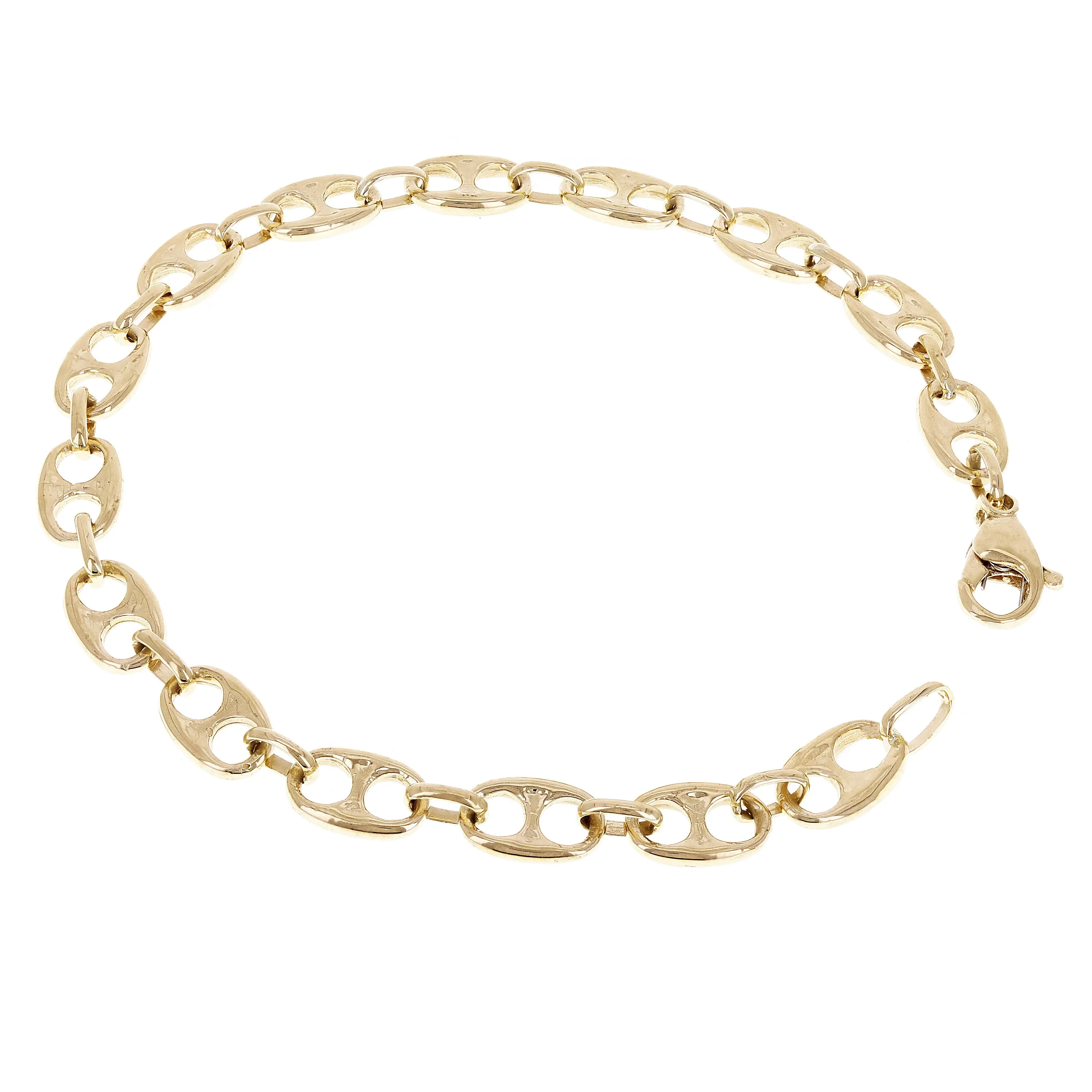 14k Yellow Gold Solid Gucci Mariner Link Chain Bracelet 8mm 7" - 9"