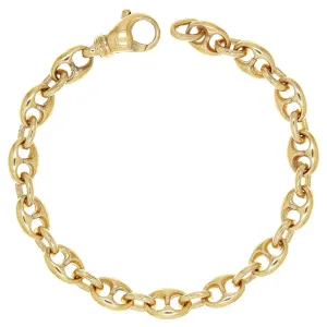 14k Yellow Gold Solid Gucci Mariner Link Chain Bracelet 8" 7.5mm 24.8 grams