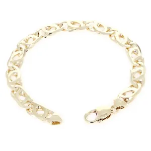 14k Yellow Gold Solid Handmade Fashion Link Chain Bracelet 8" 9mm 27.5 grams