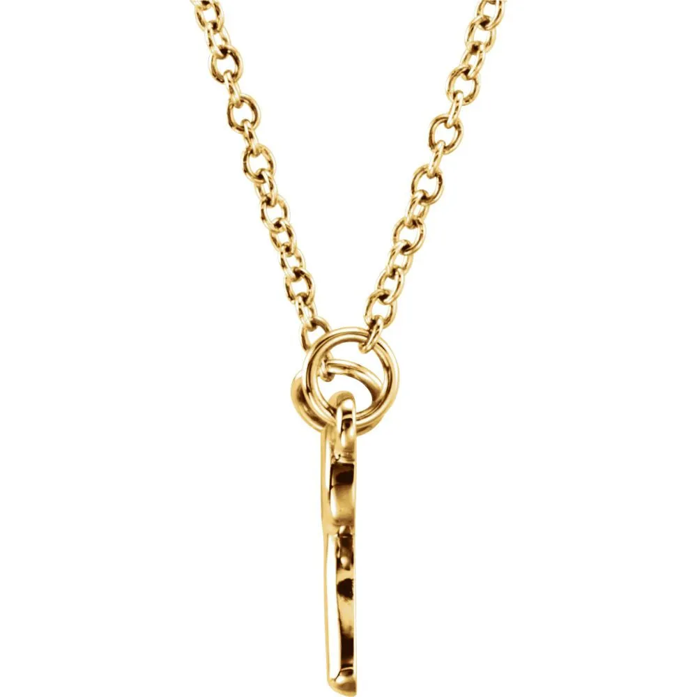 14k Yellow Gold Tiny Posh Knotted Bow 16-18" Necklace