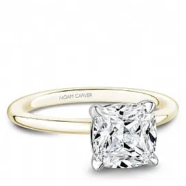 14K Yellow Gold With 2 Ct Cushion Diamond Engagement Ring 907A