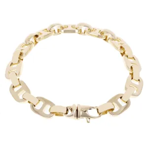 14k Yellow or White Gold Solid Handmade Mariner Chain Bracelet 7" 9.5mm 34 grams