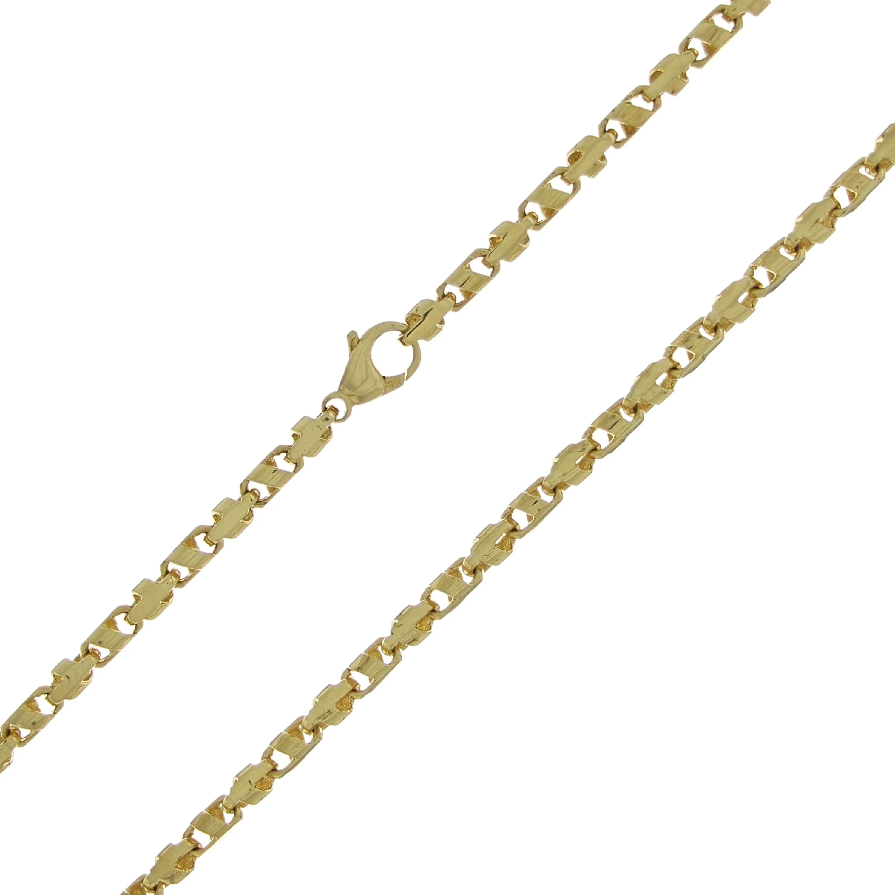 14k Yellow White or Rose Gold Handmade Link Bracelet 7" - 9" 4.5mm