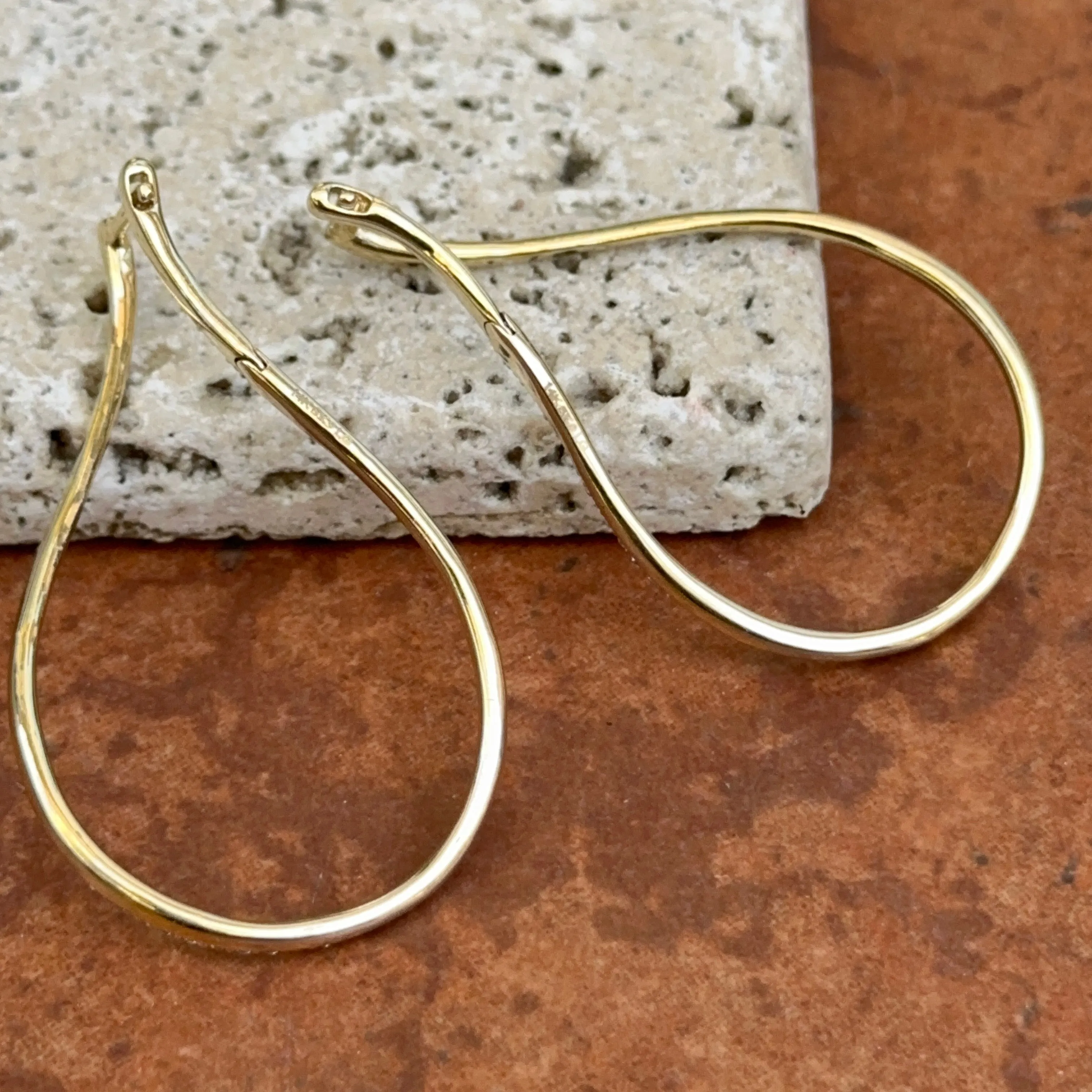 14KT Yellow Gold 2 Carat Lab Diamond Teardrop Drop Earrings