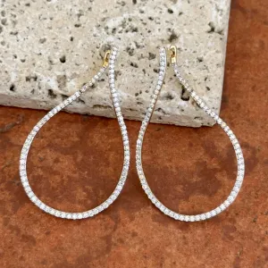 14KT Yellow Gold 2 Carat Lab Diamond Teardrop Drop Earrings