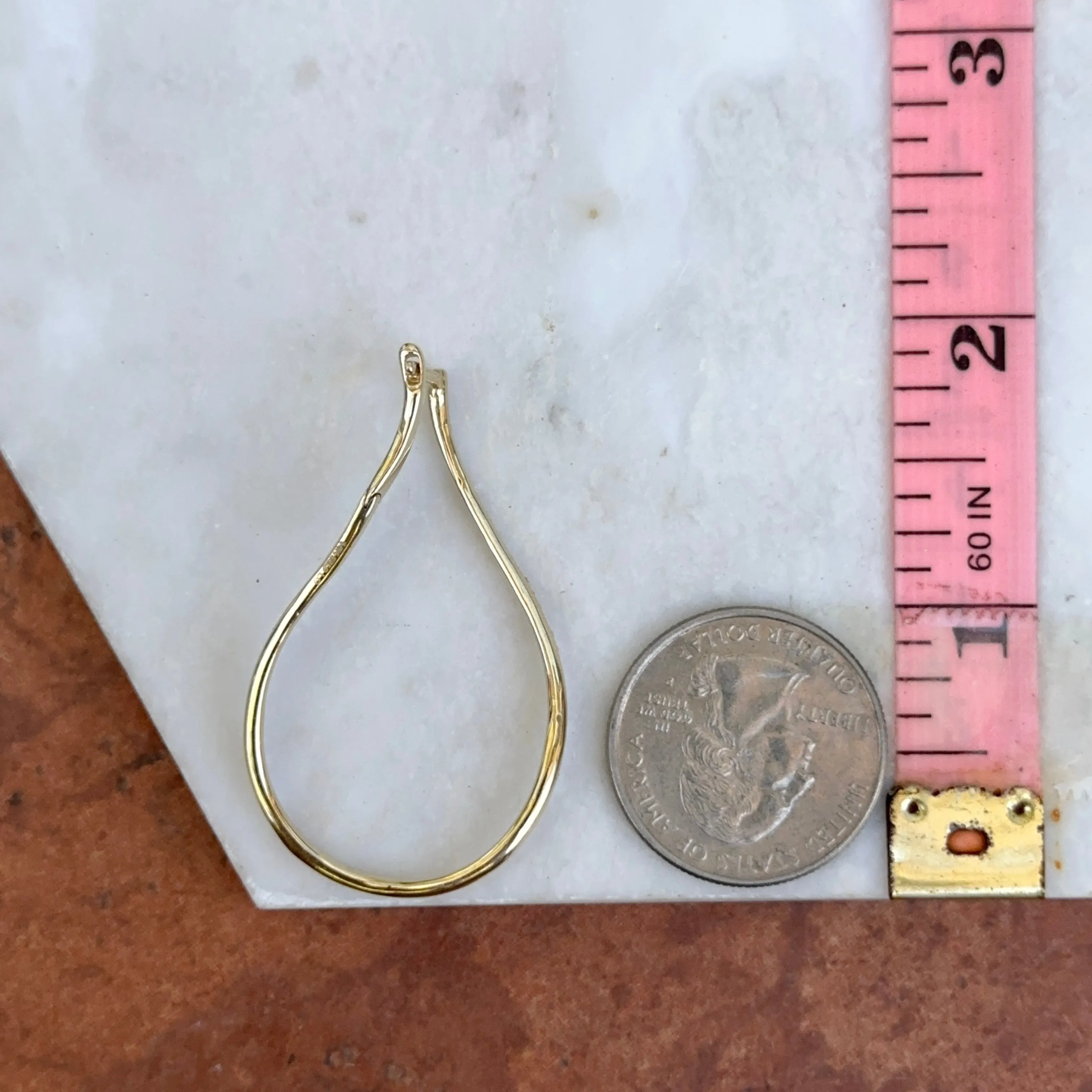 14KT Yellow Gold 2 Carat Lab Diamond Teardrop Drop Earrings