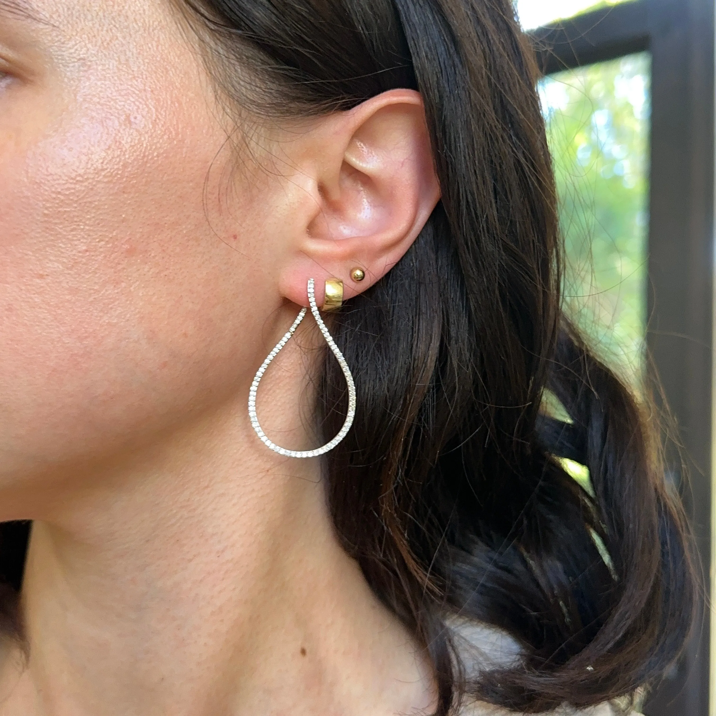 14KT Yellow Gold 2 Carat Lab Diamond Teardrop Drop Earrings