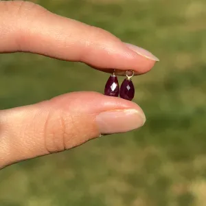 14KT Yellow Gold Teardrop Ruby Earring Charms