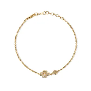 14KY Double Flower Bracelet