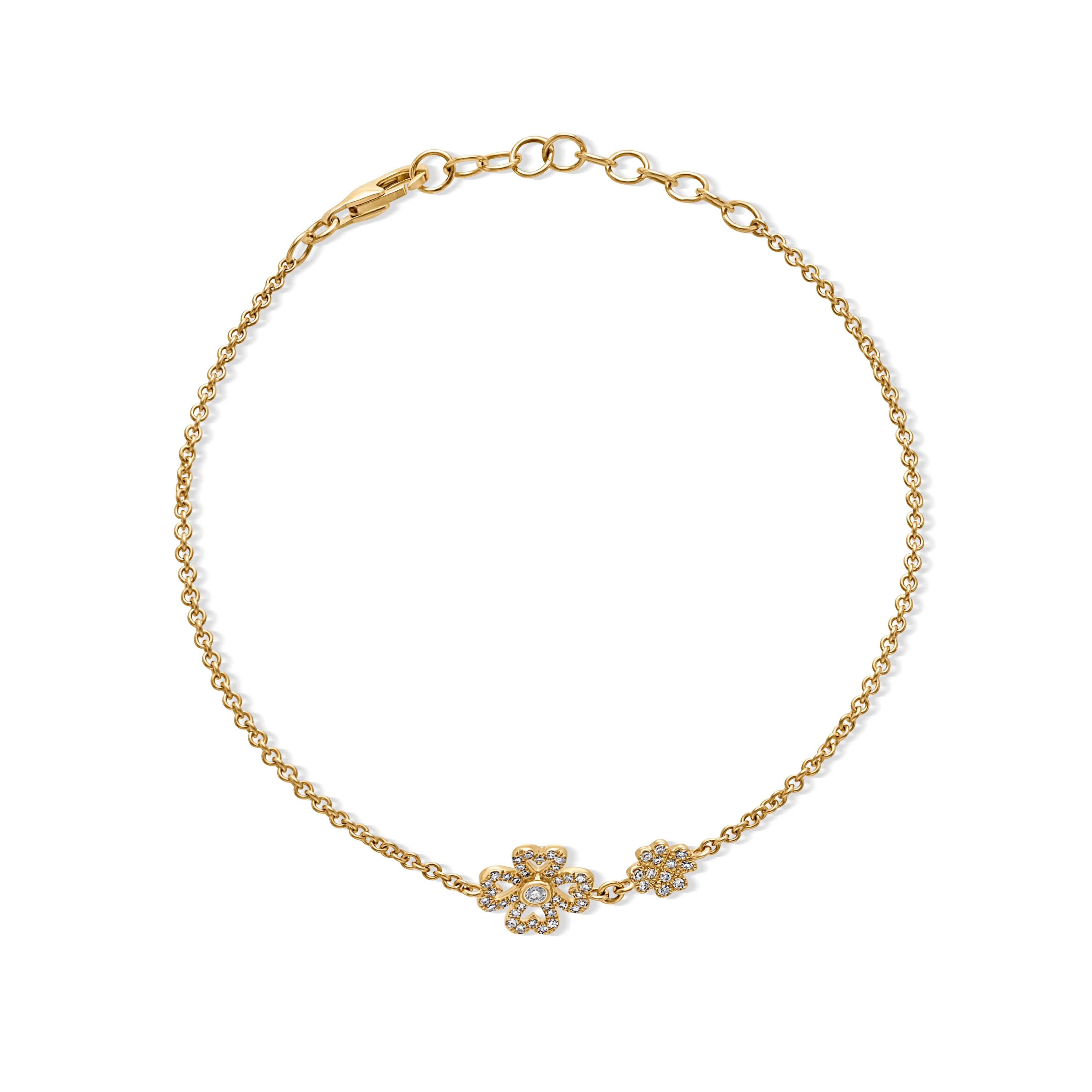14KY Double Flower Bracelet