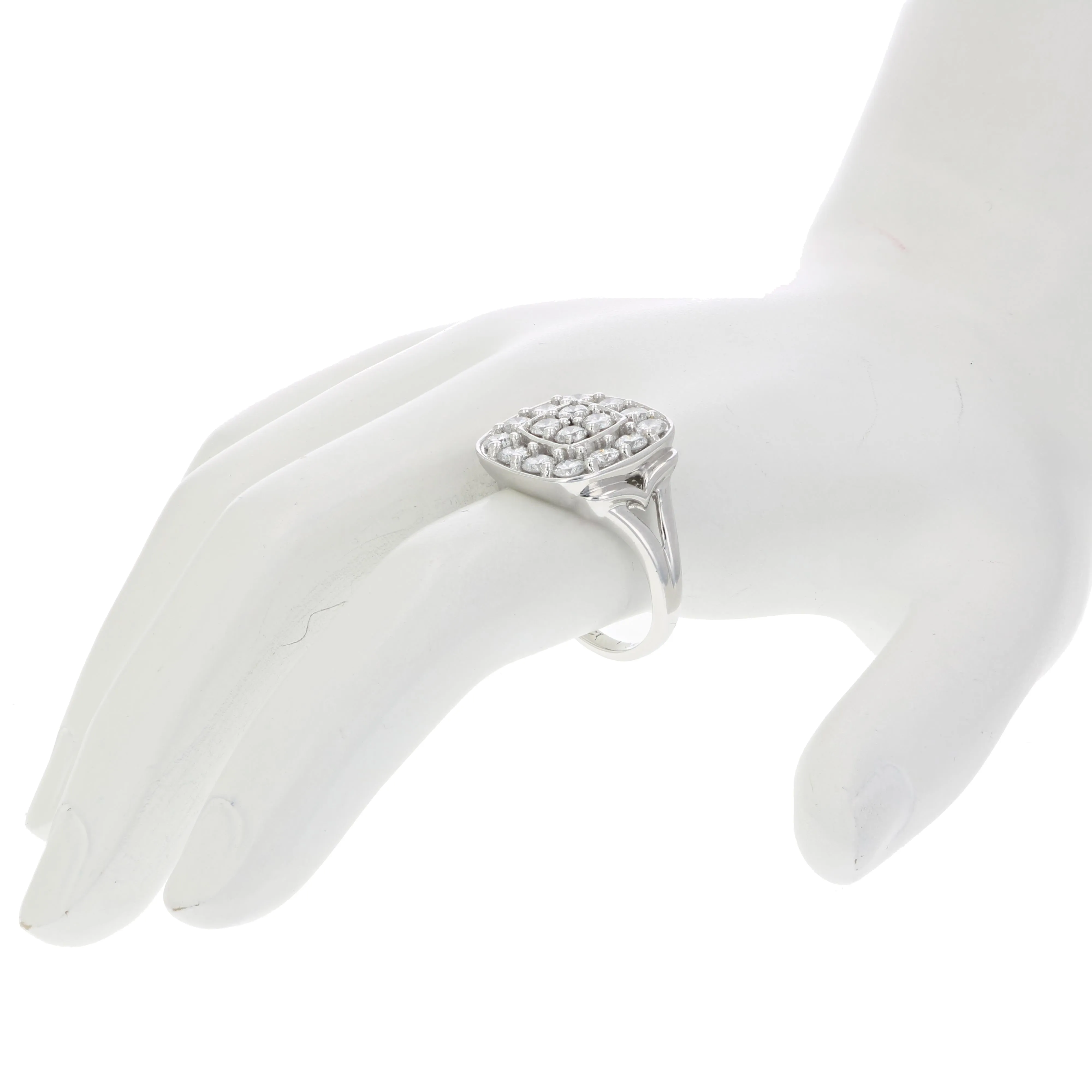 1.50 cttw Diamond Split Shank Engagement Rings in 14K White Gold