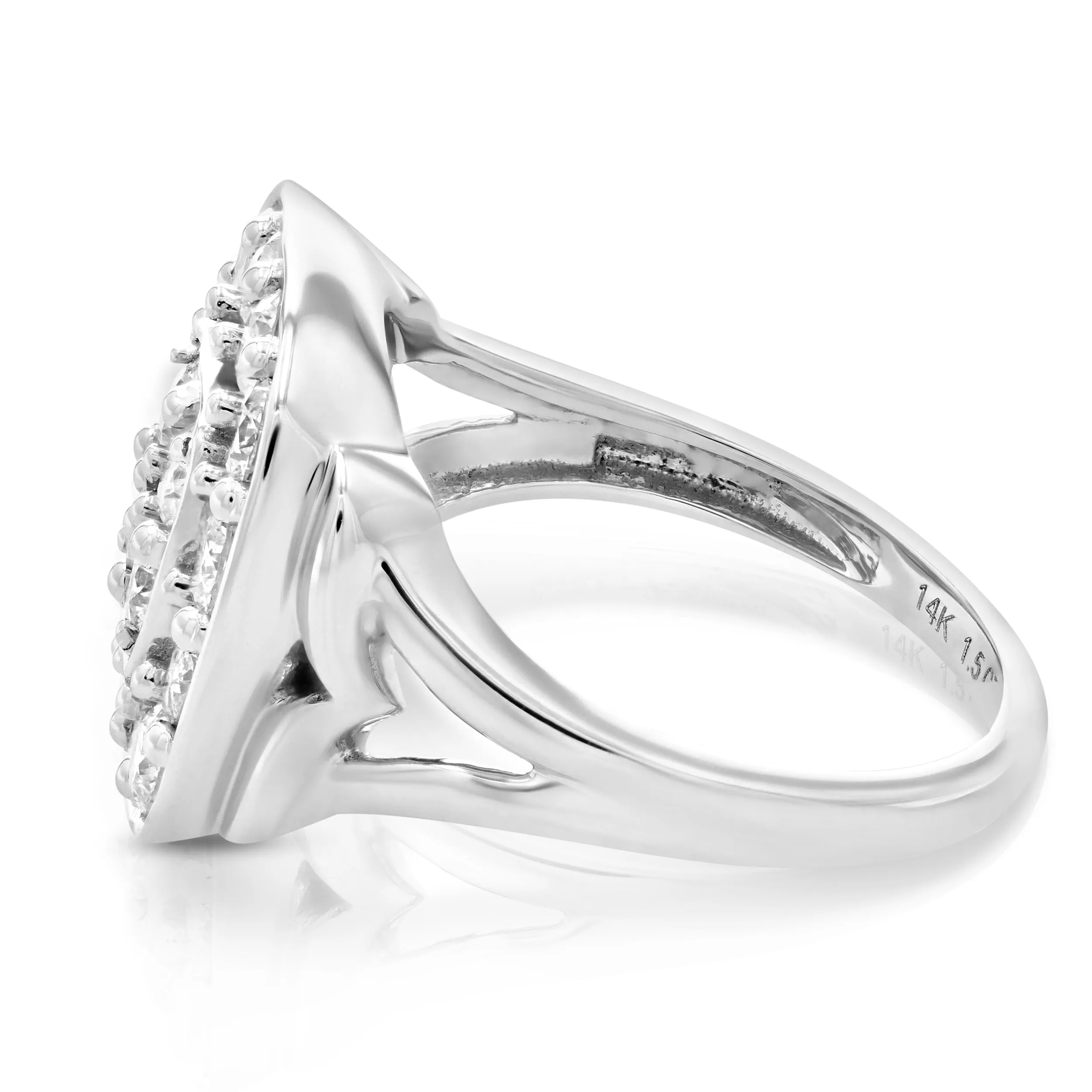 1.50 cttw Diamond Split Shank Engagement Rings in 14K White Gold