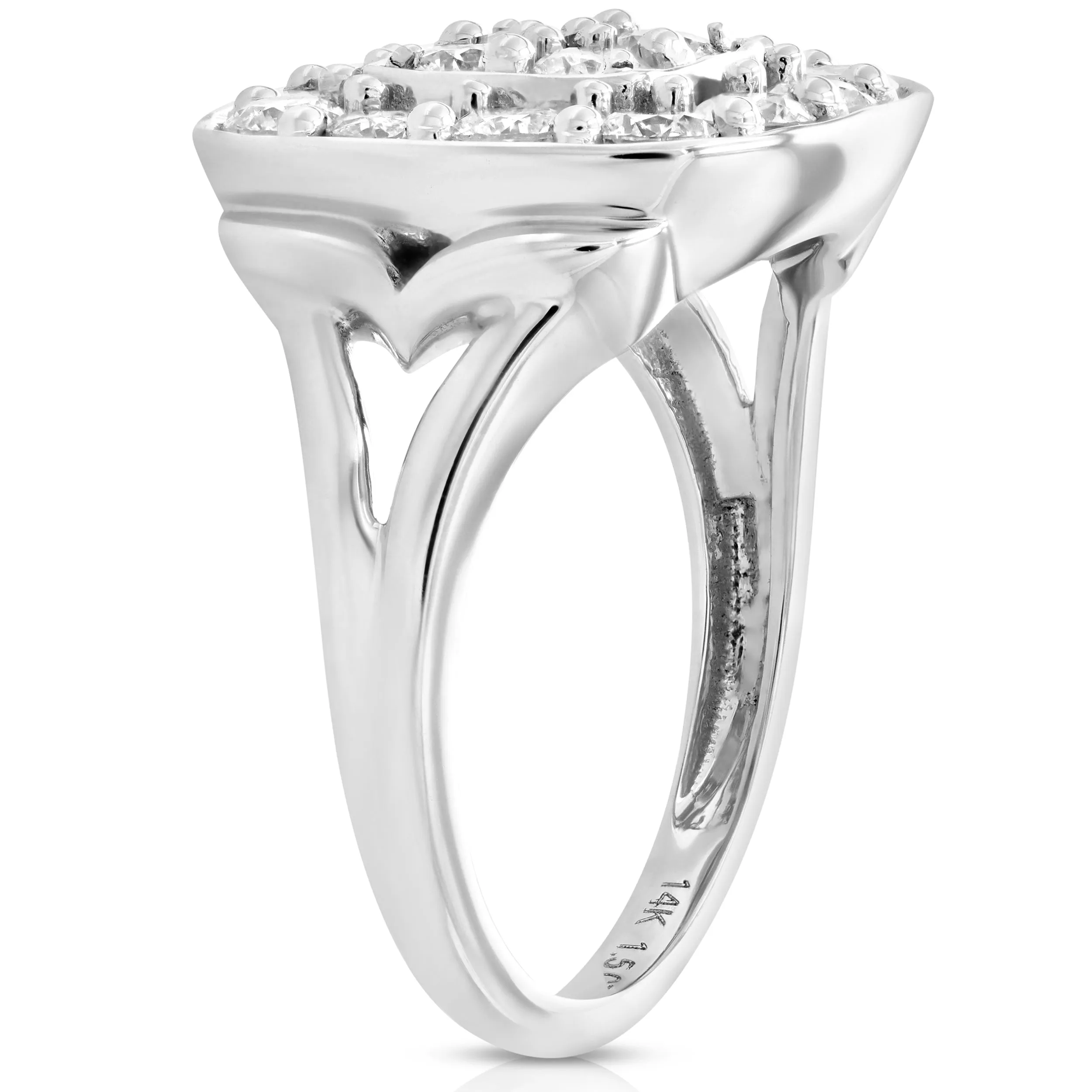 1.50 cttw Diamond Split Shank Engagement Rings in 14K White Gold