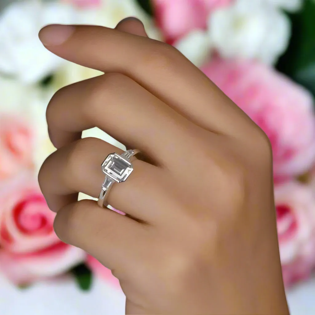 1.5ct Emerald Cut Diamond Engagement Ring