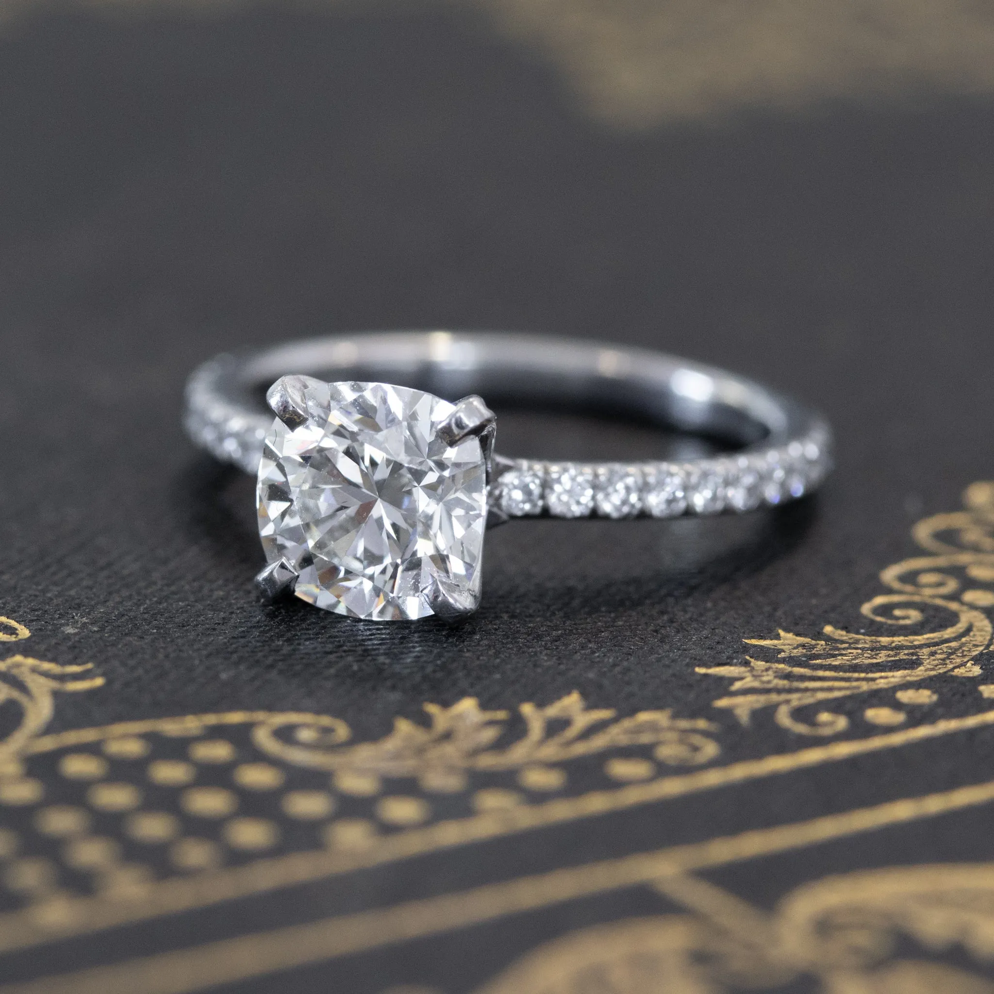 1.60ct Cushion Cut Solitaire A Blue Nile Signature Cut
