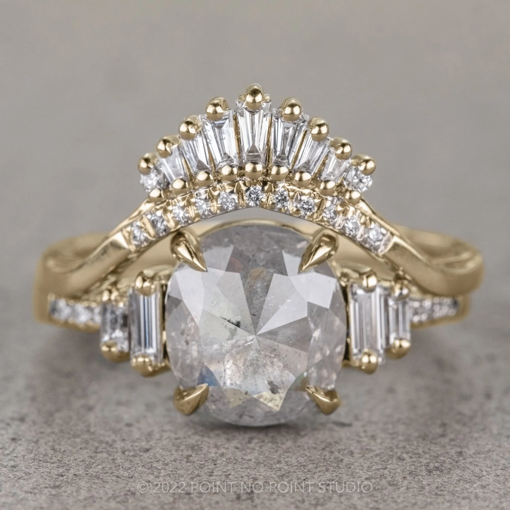 1.67 Carat Icy White Cushion Diamond Engagement Ring, Betsy Setting, 14K Yellow Gold