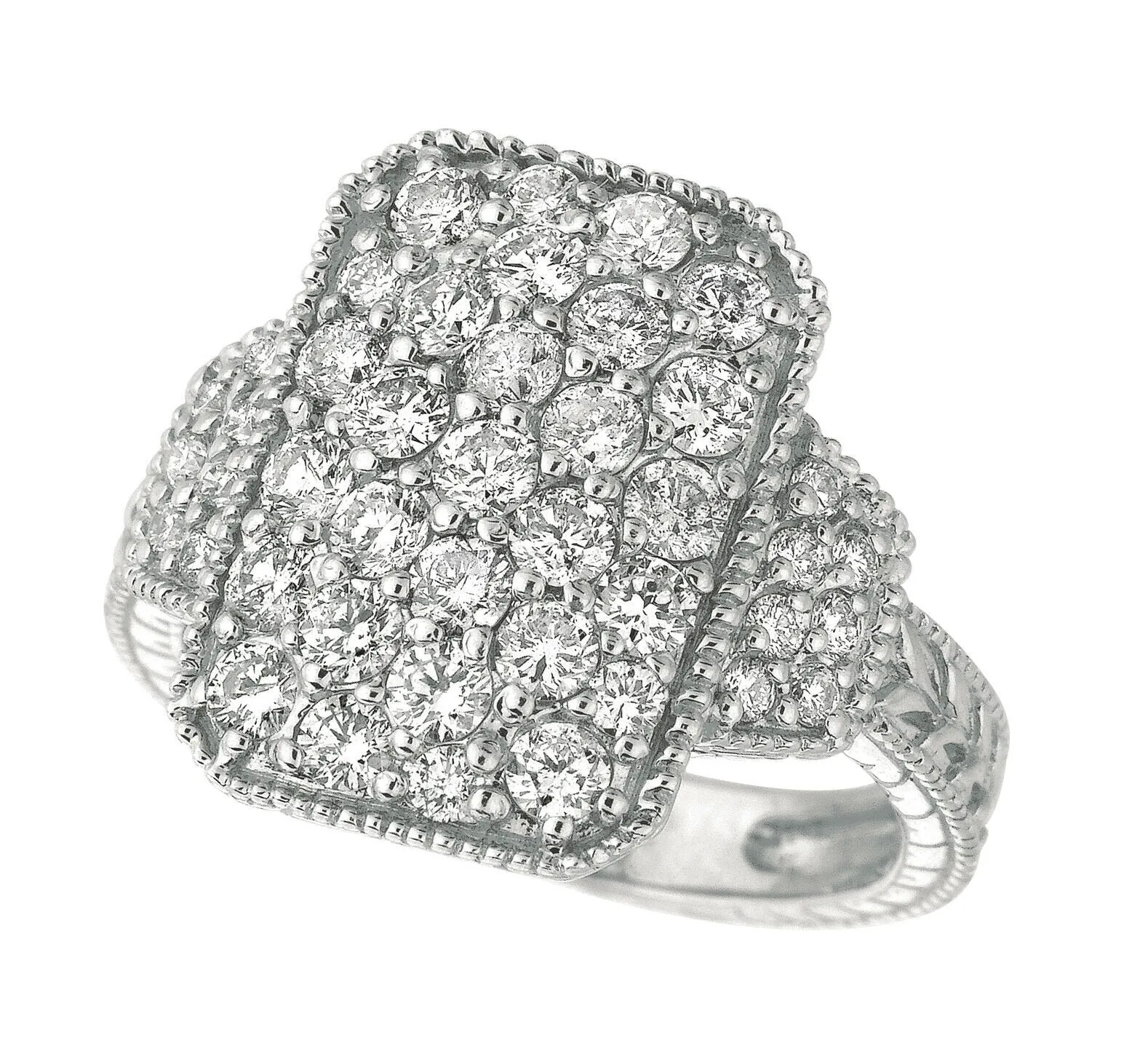 1.75 Carat Natural Diamond Ring G SI 14K White Gold
