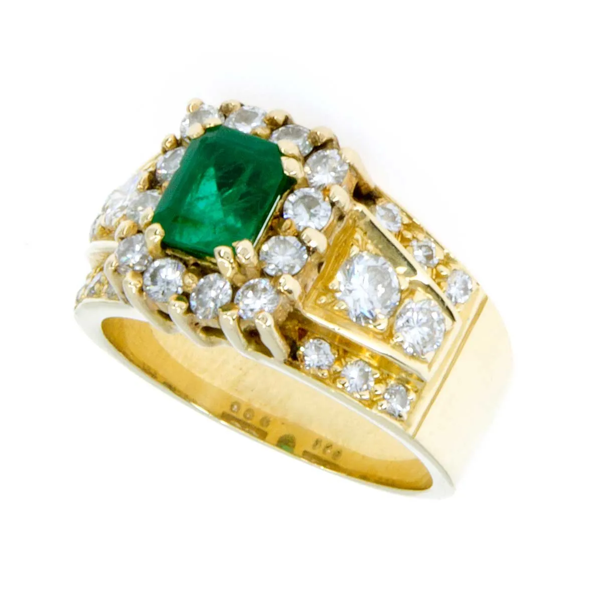 1.75ct Emerald & Diamond Ring in 18k