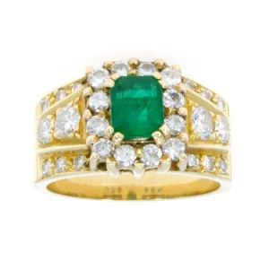1.75ct Emerald & Diamond Ring in 18k