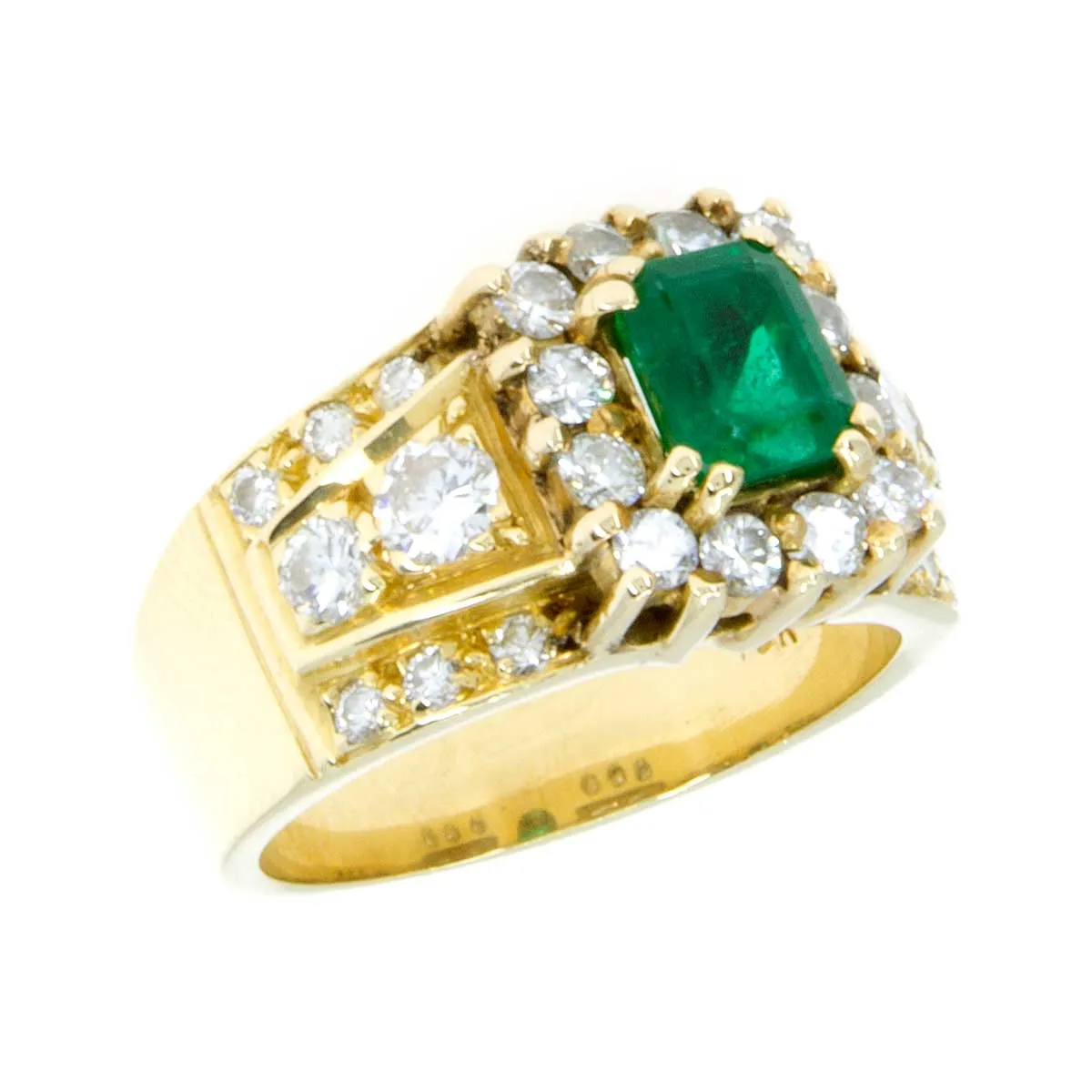 1.75ct Emerald & Diamond Ring in 18k