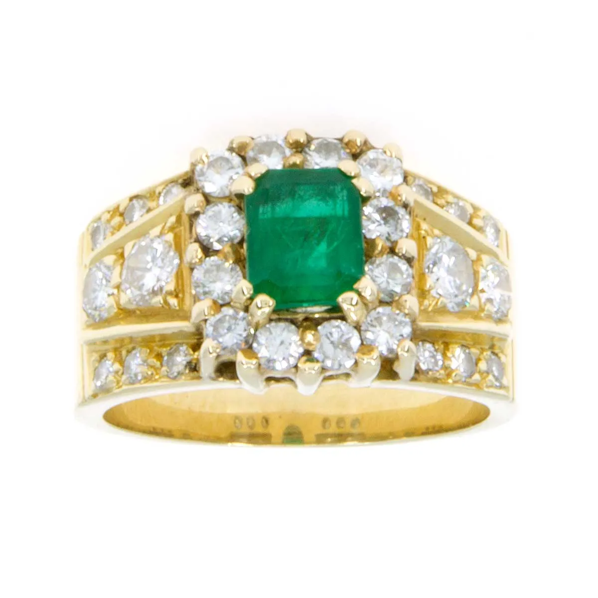 1.75ct Emerald & Diamond Ring in 18k